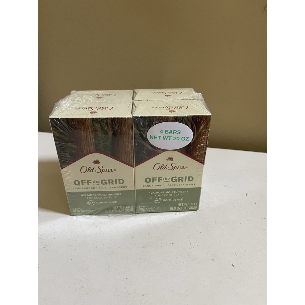 Old Spice Off the Grid Sandalwood + Aloe Vera Scent Bar Soap 5 oz. ea Lot 4